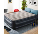 Queen Size Air Bed Inflatable Mattress Built-In Electric Pump Grey - Grey