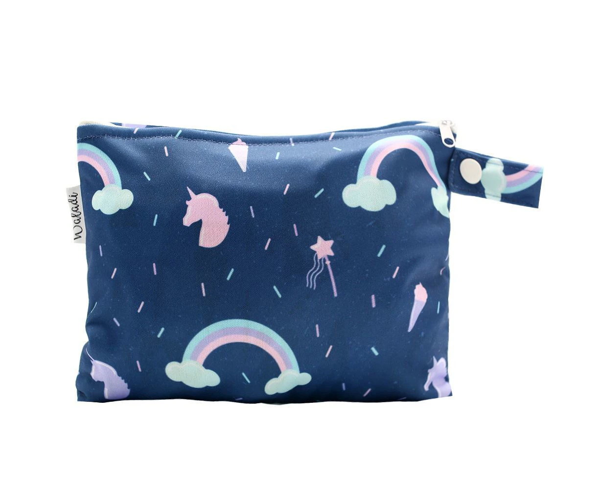 Small Waterproof Wet Bag with Zip 19 x 16cm - Unicorn Design