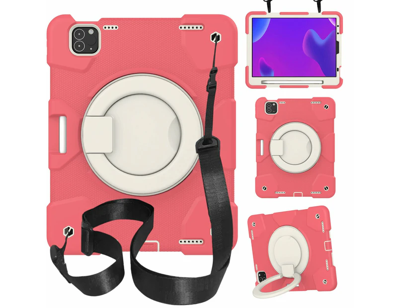 MCC Kids Shockproof Strap iPad Pro 11 2021 3rd Gen Apple Case Cover Ring [Watermelon Pink]