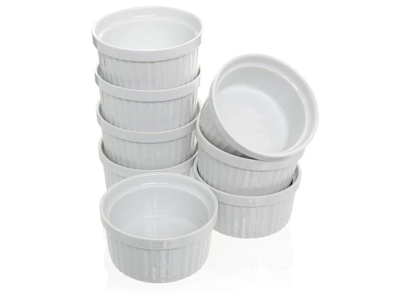 White Porcelain Ramekin Dishes 9cm - Pack of 8
