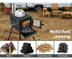 Moyasu Camping Oven Camp Stove Portable Caravan Cooker Burner Outdoor Chimney - Black