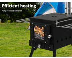 Moyasu Camping Oven Camp Stove Portable Caravan Cooker Burner Outdoor Chimney - Black