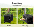 Moyasu Camping Oven Camp Stove Portable Caravan Cooker Burner Outdoor Chimney - Black