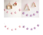 Nordic 5Pcs Cute Stars Hanging Ornaments Banner Bunting Party Kid Bed Room Decor Pink + White