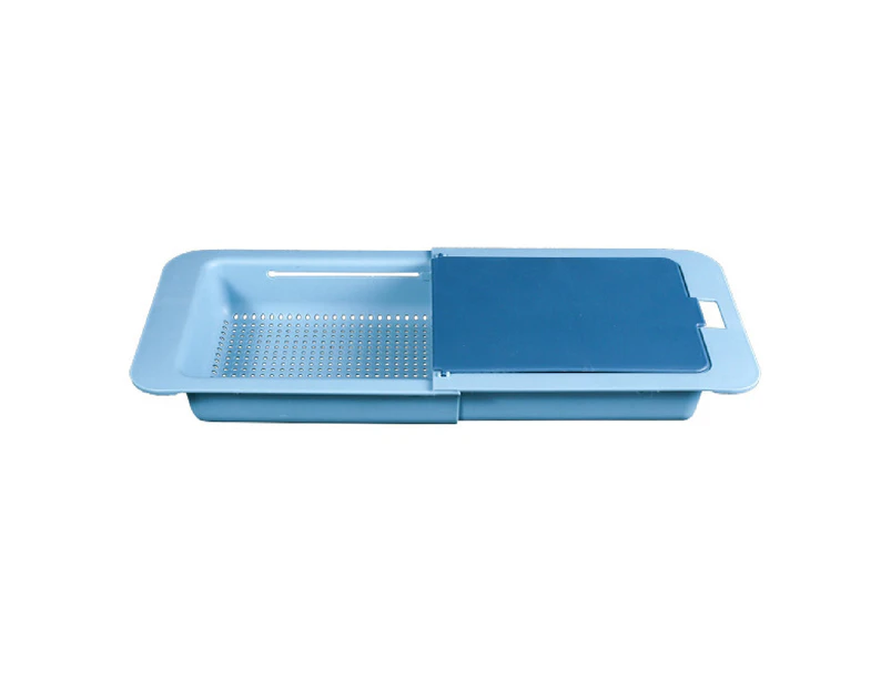 Multi-Purpose Draining Racks Delicate Stretchable PP Sink Drain Strainer for Kitchen Blue