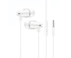 Earbud Headphone Stereo Surround Noise Reduction Heavy Bass Clarity with Mic Phone Calling Anti-interference In-Ear Wired Headphone Earbud with Microphone - White