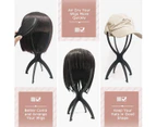 Wig Stand, Wig Head Stand for Multiple Wigs, 3 Pack - Black