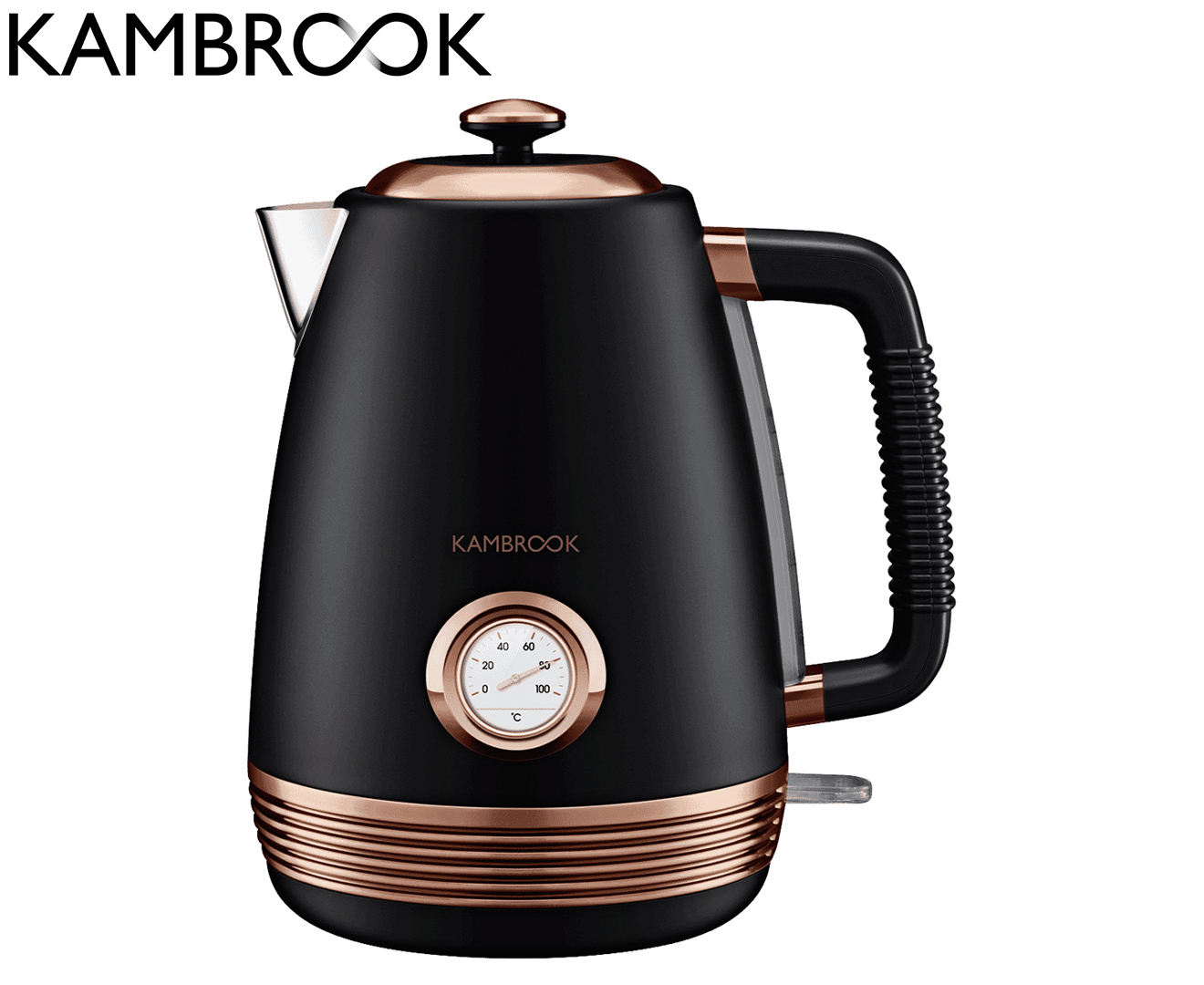 Kambrook 1.7L Baroque Electric Kettle Black/Rose Gold KKE745MTB2JAN1