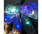 1/2/5M LED Ribbon Lights Christmas Tree Ornaments DIY Lace Bows Lights Christmas Decorations for Home Happy New Year 2023 Decor - Silver colorful 4 meters