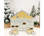 Christmas Wooden Countdown Calendar Santa Elk House Ornament Advent Calendar for Home Festival White