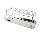 Man Law BBQ Chicken rack holds 12 wings - legs - thighs - stainless steel with tray- MAN-V10