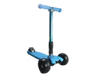 Go-Scoot Kids Foldable 3 Pu Wheels Kick Push Scooter Kickboard T Bar Blue