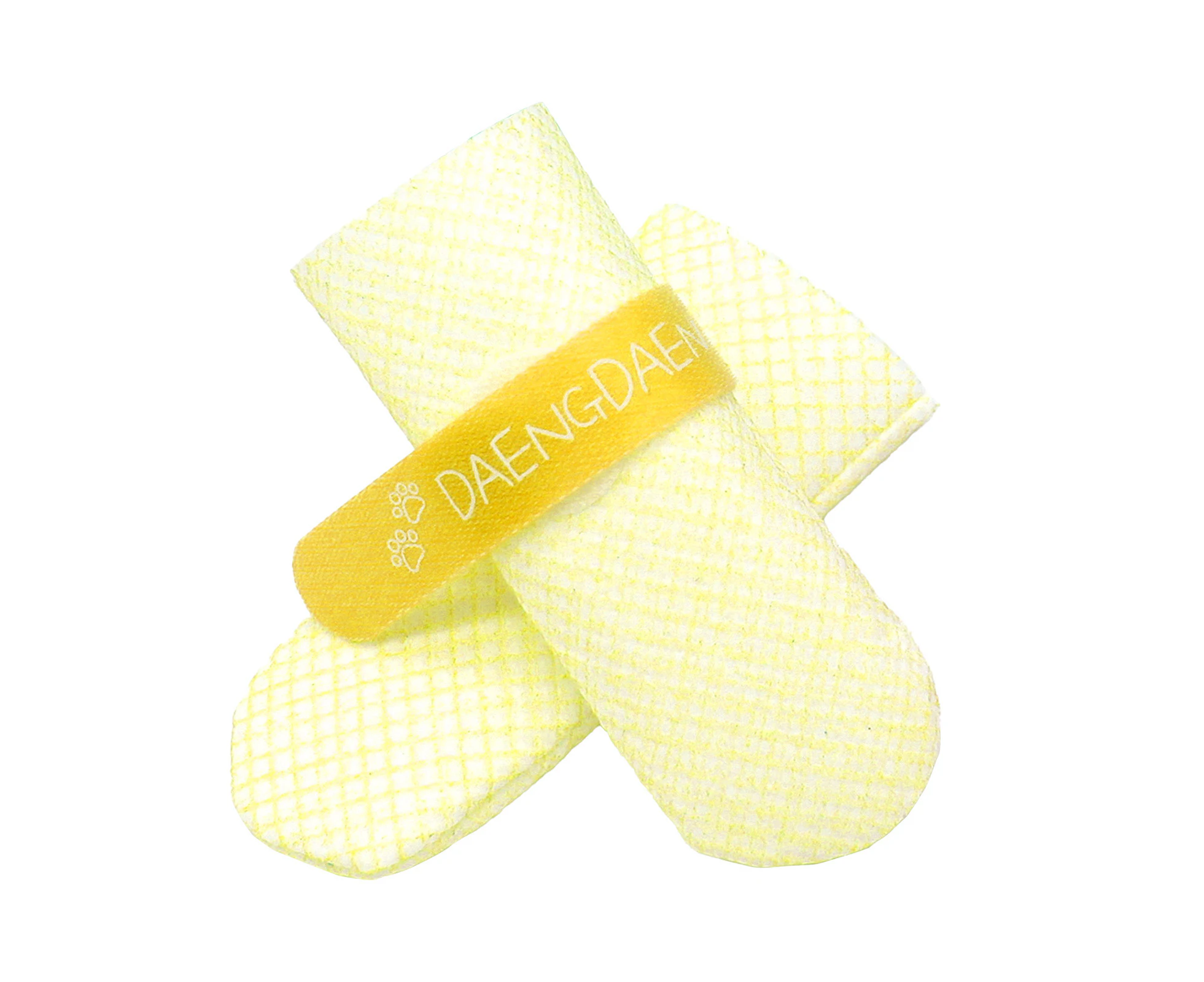 Daeng Daeng Shoes 28pc Yellow Dog Shoes Waterproof Disposable Boots Anti-Slip Socks S - Yellow