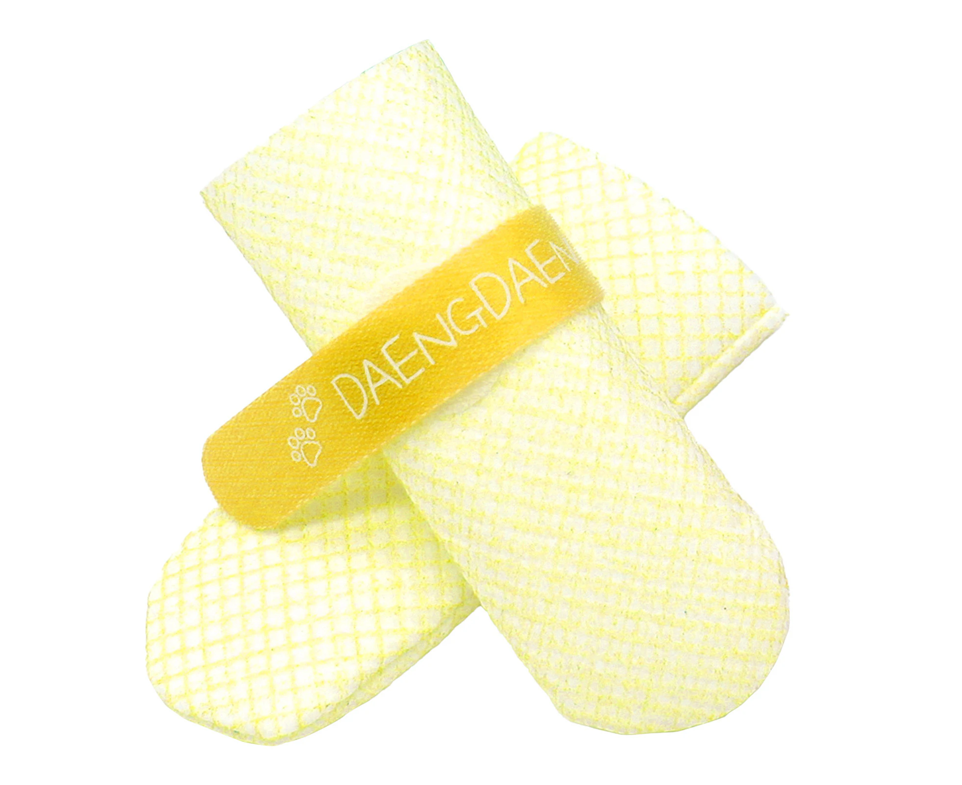 Daeng Daeng Shoes 28pc Yellow Dog Shoes Waterproof Disposable Boots Anti-Slip Socks L - Yellow