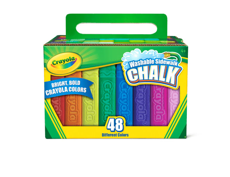 48pc Crayola Washable Sidewalk Coloured Non Toxic Chalk Sticks Kids/Children 3y