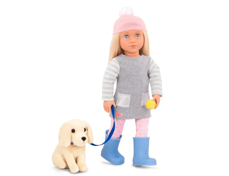 Our Generation Deluxe 45cm Doll - Meagan & Pet Golden Retriever