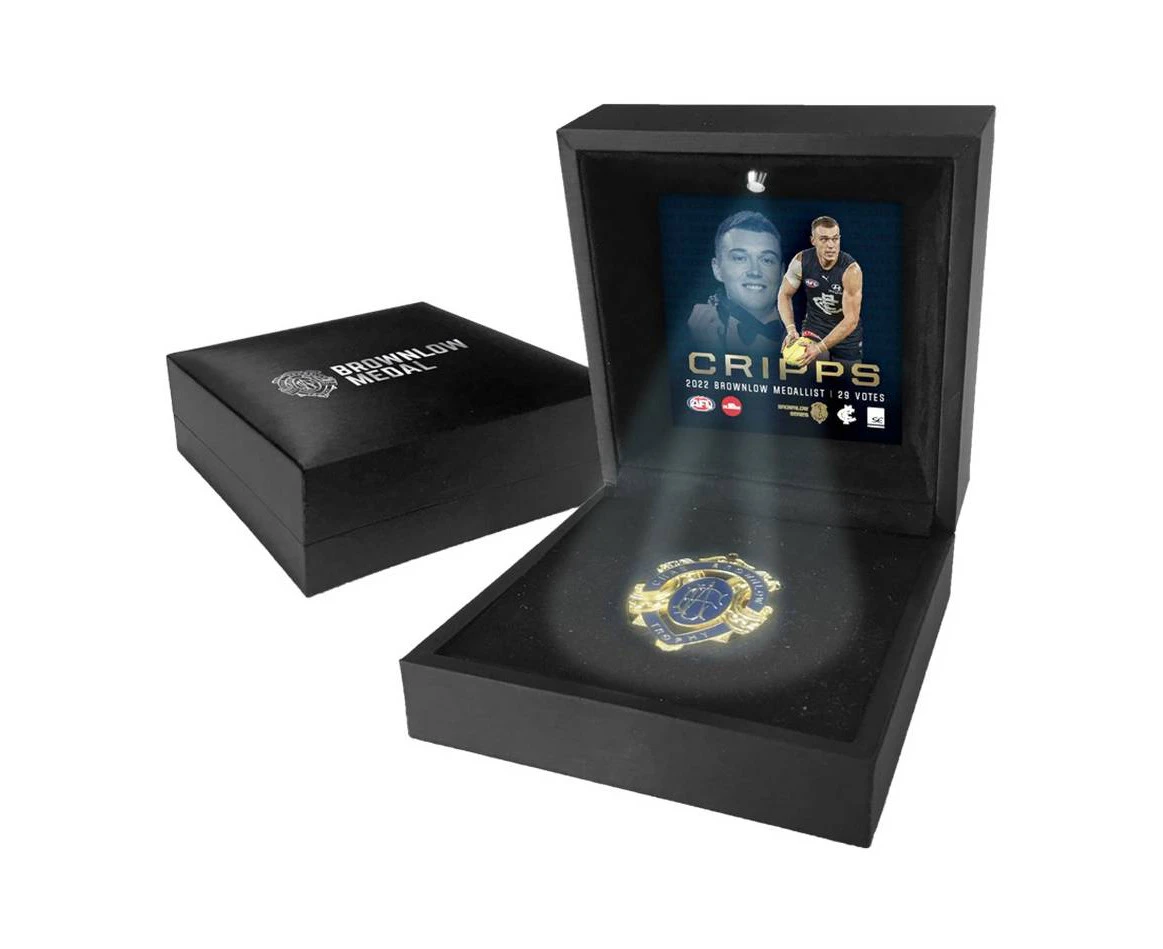 Patrick Cripps Carlton Official 2022 Brownlow Medal in LED Black Box - 5274