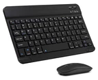 Ultra-Slim Bluetooth Keyboard and Mouse Combo Rechargeable Portable Wireless Keyboard Mouse Set for  iPad iPhone iOS Samsung Tablet Phone Android Black