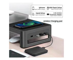 Monitor Stand Riser Metal Computer Stand with USB 3.0 Hub Support Data Transfer and Charging Monitor Shelf Printer Stand Desk Organizer