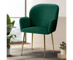 Artiss Dining Chairs Set of 2 Velvet Armchair Green