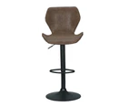 Bar Stools Set of 2 Gas Lift Kitchen Stool Brown