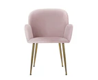 Artiss Dining Chairs Set of 2 Velvet Armchair Pink