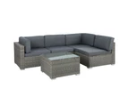 Gardeon 5-Piece Outdoor Sofa Set Wicker Couch Lounge Setting 4 Seater Grey