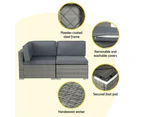 Gardeon 5-Piece Outdoor Sofa Set Wicker Couch Lounge Setting 4 Seater Grey