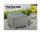 Gardeon 5-Piece Outdoor Sofa Set Wicker Couch Lounge Setting 4 Seater Grey