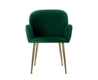 Artiss Dining Chairs Set of 2 Velvet Armchair Green