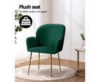 Artiss Dining Chairs Set of 2 Velvet Armchair Green