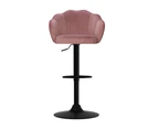 Artiss 2x Bar Stools Gas Lift Velvet Pink