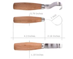 Carving Knife, Tool Chip Carving Knife Paring Knife with Knife Sleeve + Hook Knife, Wood Carving Kit for Spoon Bowl Cup Woodworking