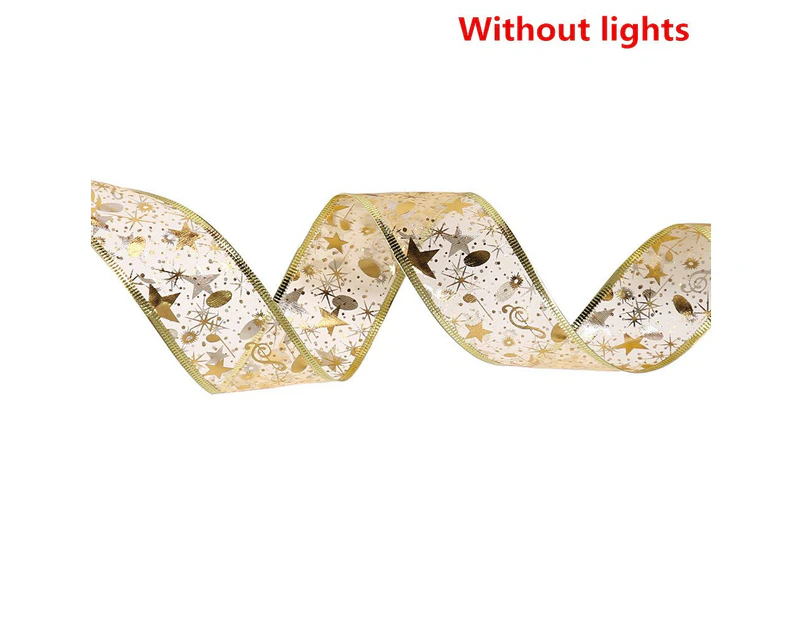 1-5M Christmas LED Ribbon Lights Christmas Decoration for Home Christmas Ornaments Xmas Tree Decoration New Year Navidad - Gold without lights 4M