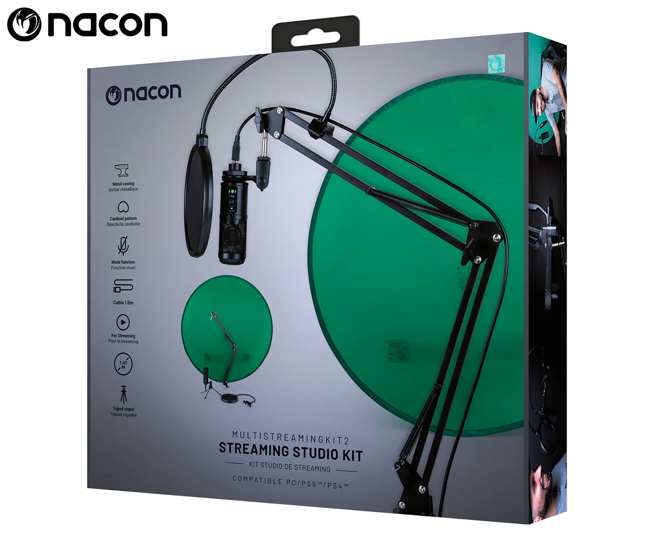 Nacon Stream Mic Kit & Green Screen For PC/PS4/PS5