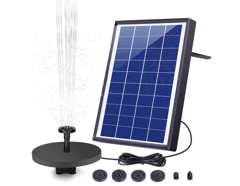 6.0W Solar Fountain Water Pump - 500LPH Solar Powered Bird Bath Pool Watering Pump with 6 Nozzles for Garden, Pond, Pool, and Outdoor