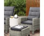 Livsip Sun lounge Recliner Chair Wicker Lounger Sofa Day Bed Outdoor Furniture Patio Set of 4 Pieces