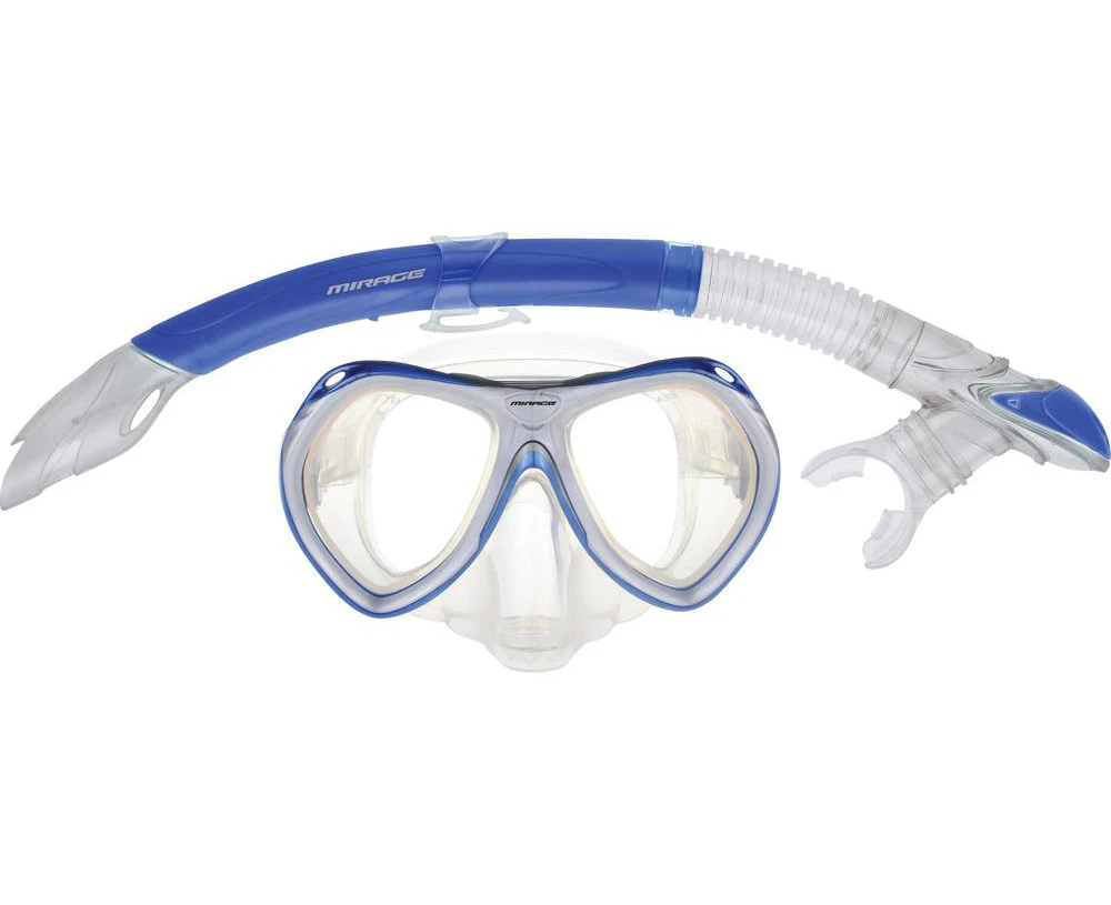 Crystal Junior Silicone Mask and Snorkel Set (Blue)