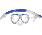 Crystal Junior Silicone Mask and Snorkel Set (Blue)