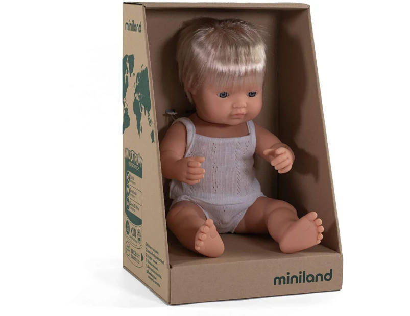 Miniland Doll Caucasian Blonde Boy 38cm 31151