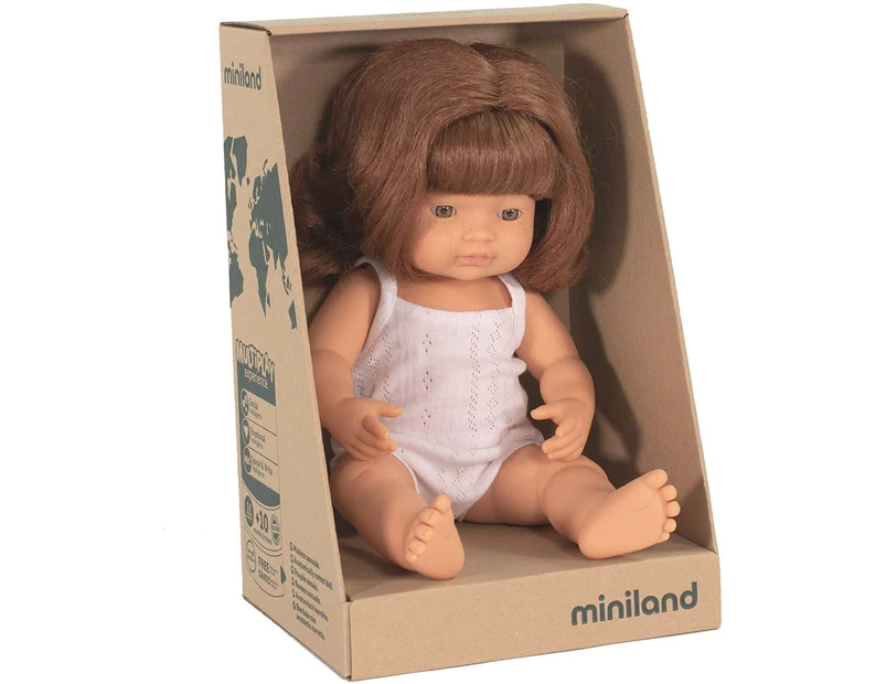 Miniland Doll Caucasian Red Head Girl 38cm Boxed 31150