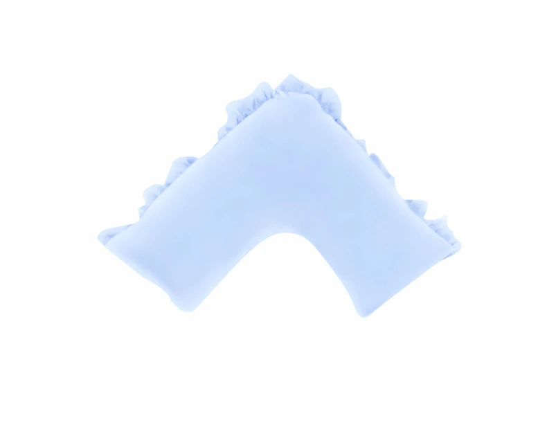 Boomerang Ruffled V Shaped Pillowcase 280TC - Sky Blue