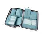 7Pcs Packing Cubes Travel Pouches Luggage Organiser Clothes Suitcase Storage Bag Box [Colour: TIFFANY BLUE]
