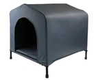 Grey L Portable Flea and Mite Resistant Dog Kennel House W Cushion