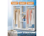 Oikiture Wardrobe Double Portable Open Storage Bedroom Shelves Clothes Organizer