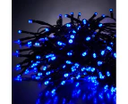 Solar Powered LED Icicle String Lights Christmas Decoration 8 Functions Animations - Blue