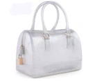 handbag|Silver Glossy Tote