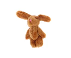 6cm Rabbit Plush Toy Cartoon Soft Touch Full Filling Realistic Decorative DIY Ornaments Gifts Cute Bunny Stuffed Doll Pendant for Key Chain - Coffee