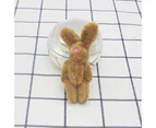 6cm Rabbit Plush Toy Cartoon Soft Touch Full Filling Realistic Decorative DIY Ornaments Gifts Cute Bunny Stuffed Doll Pendant for Key Chain - Coffee