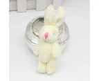 6cm Rabbit Plush Toy Cartoon Soft Touch Full Filling Realistic Decorative DIY Ornaments Gifts Cute Bunny Stuffed Doll Pendant for Key Chain - Beige